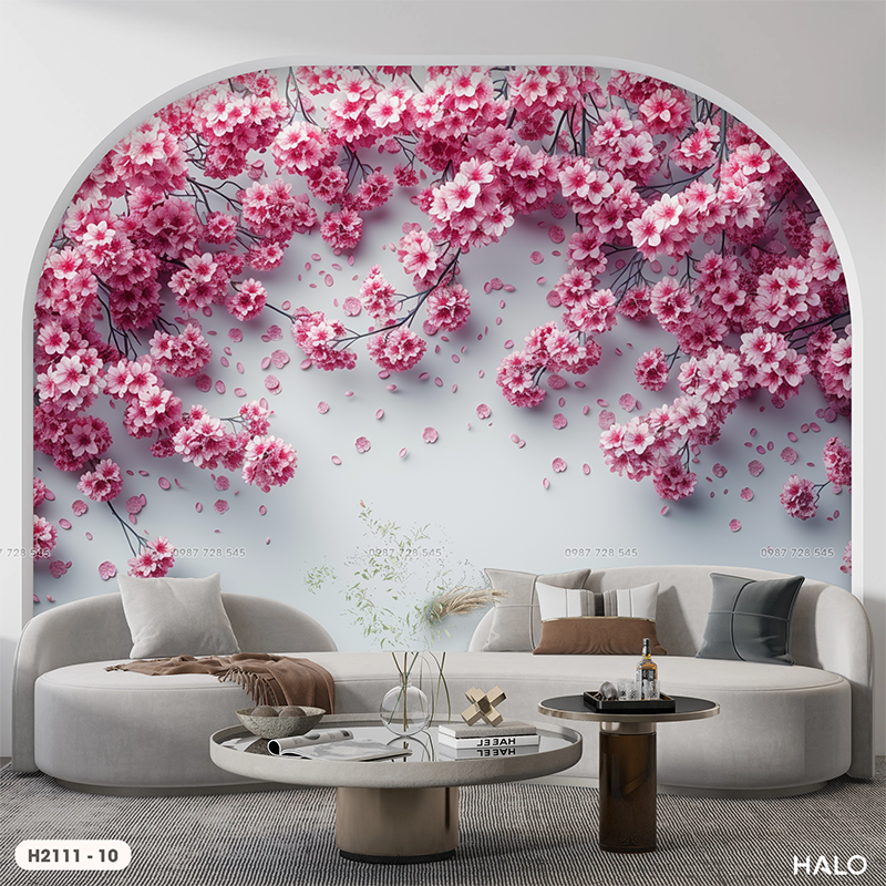  Tranh Dán Tường  Hoa 8D 16D - H211 