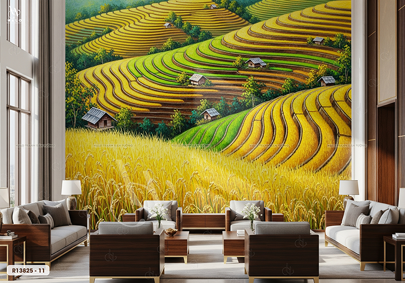  Tranh Dán Tường Ruộng Bậc Thang 8D 16D - R13825 