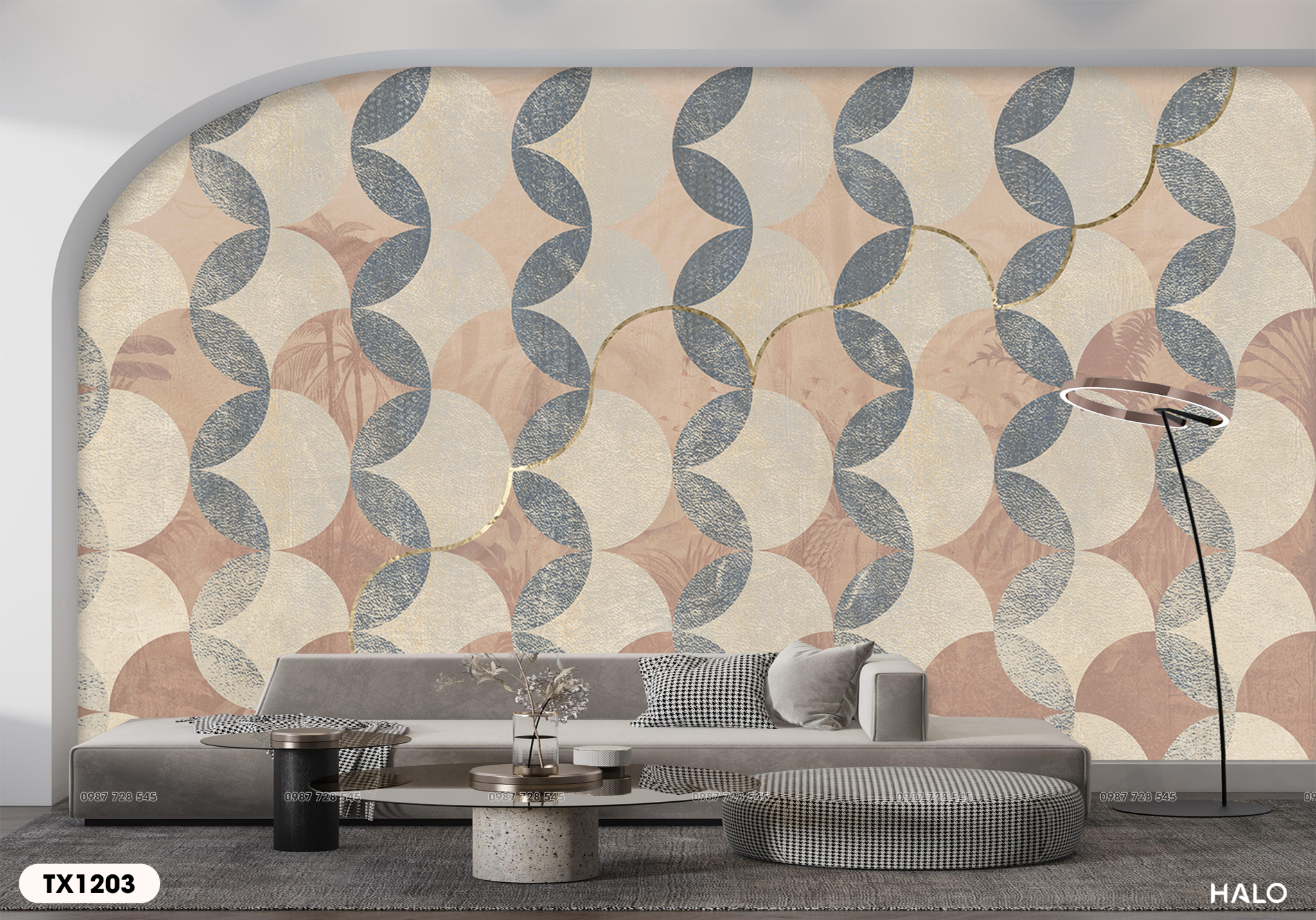  Tranh Dán Tường Sắc Màu Tối Giản 8D 16D - TX1203 