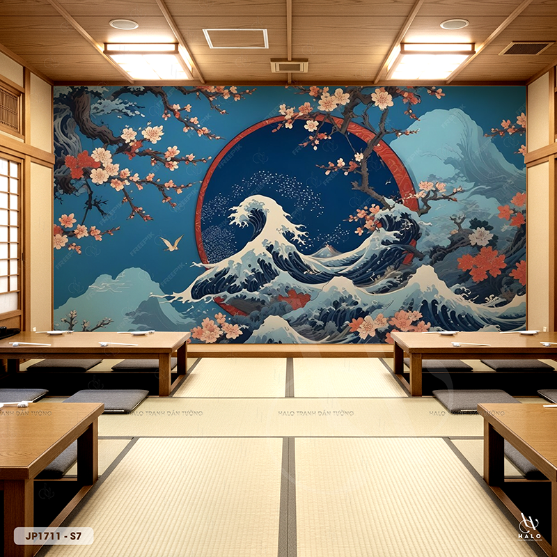  Tranh Dán Tường Sóng Nhật Bản - JP1711 