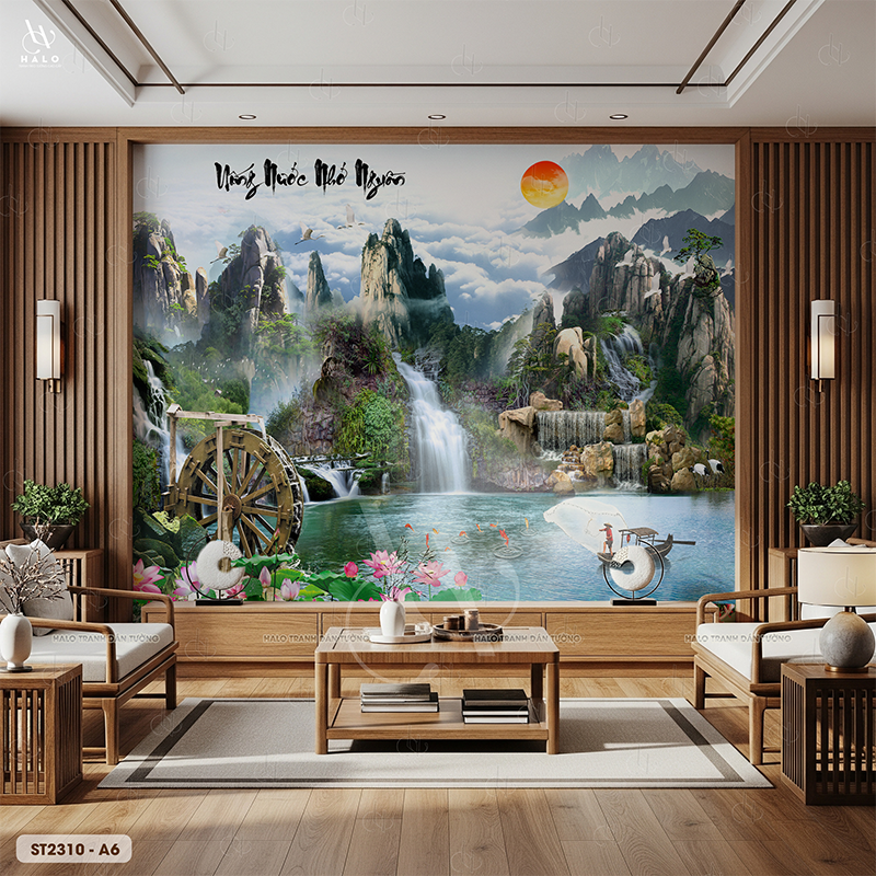  Tranh Dán Tường Sơn Thủy 8D 16D - ST2310 