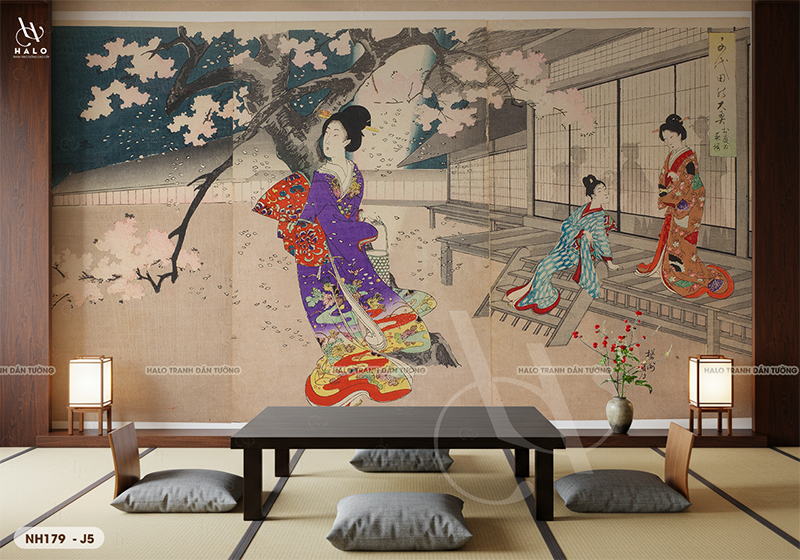  Tranh Dán Tường Nhà Hàng Nhật Bản Cổ Điển - NH179 