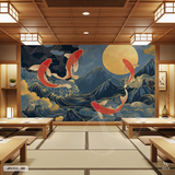  Tranh Dán Tường Sóng Và Hạc Nhật Bản - JP1711 