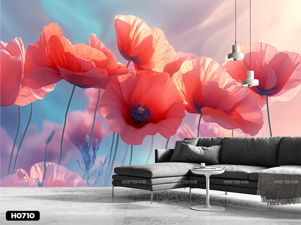  Tranh Dán Tường  Hoa 8D 16D - H0710 