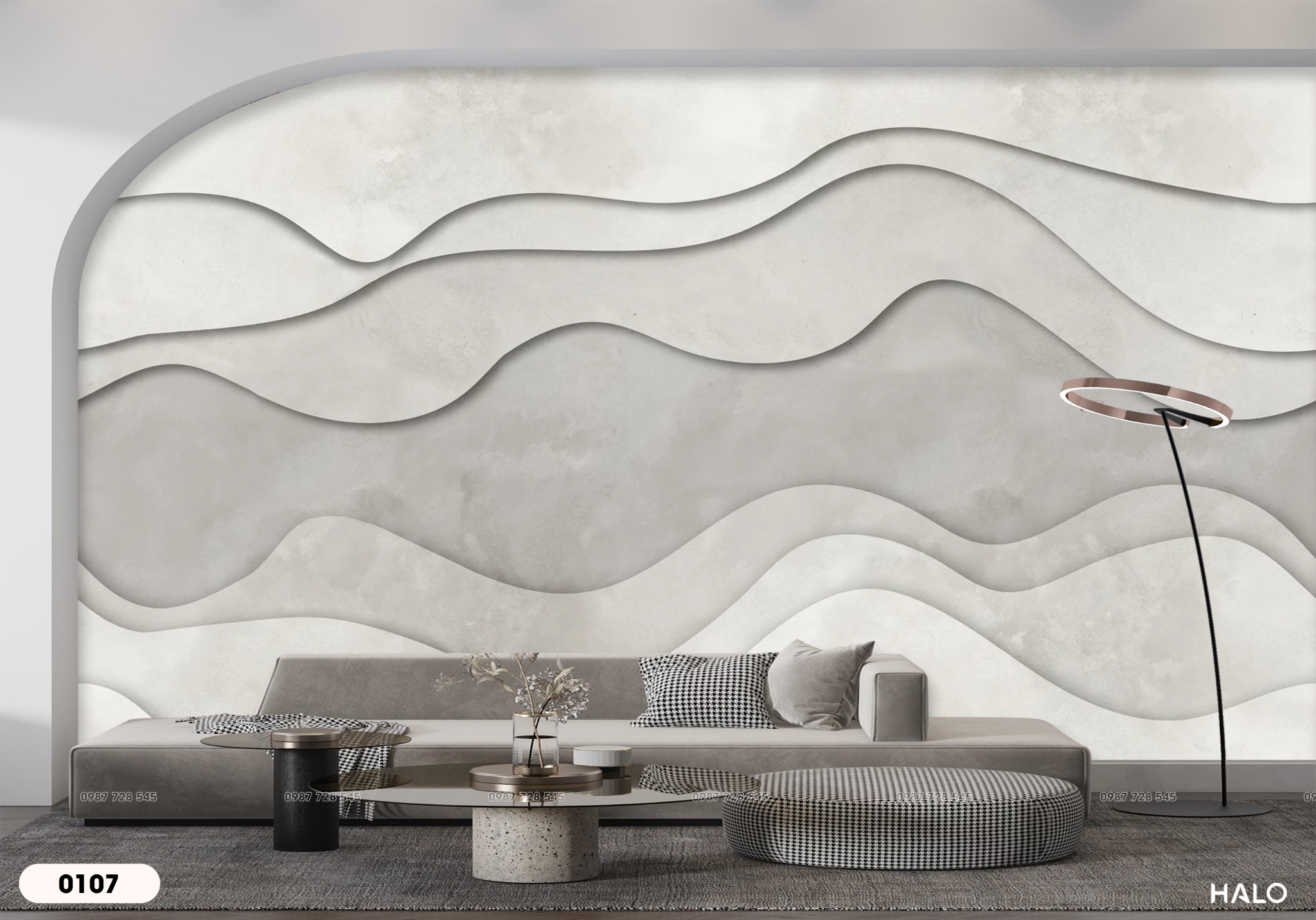  Tranh Dán Tường Sắc Màu Tối Giản 8D 16D - TX1203 