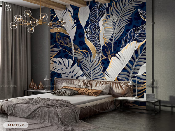  Tranh Dán Tường Lá Tối Giản - LA1811 