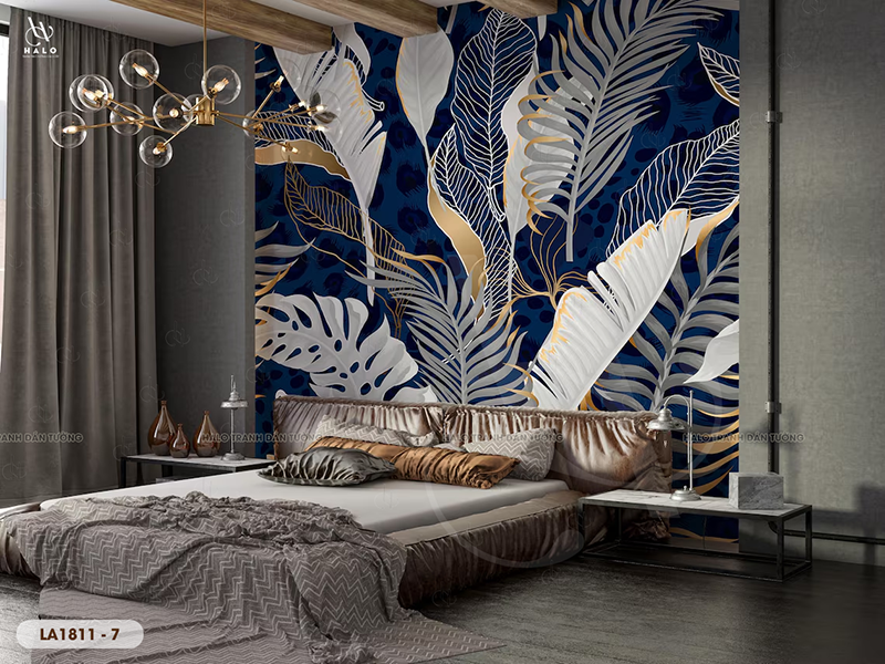  Tranh Dán Tường Lá Tối Giản - LA1811 