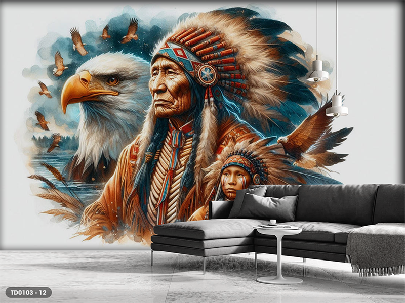  Tranh Dán Tường Thổ Dân 8D 16D - TD0103 