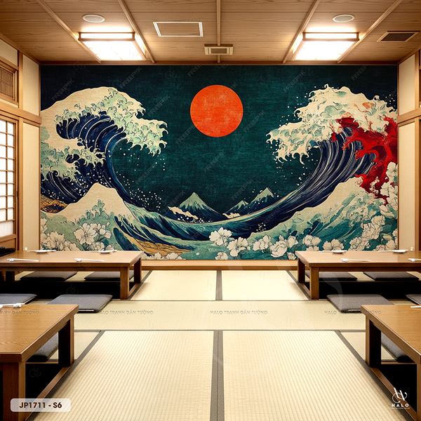  Tranh Dán Tường Sóng Nhật Bản - JP1711 