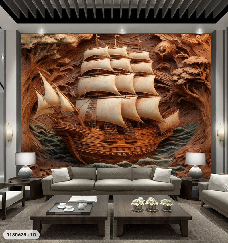  Tranh Dán Tường Thuận Buồm Xuôi Gió  8D 16D - PC030625 