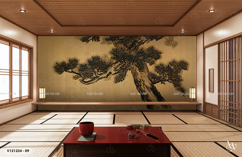 Tranh Dán Tường Nhật Bản Cổ Điển  8D 16D - V121224 