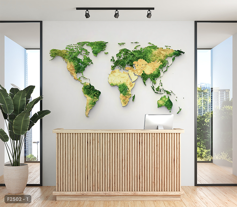  Tranh Dán Tường Bản Đồ 8D 16D - F2502 