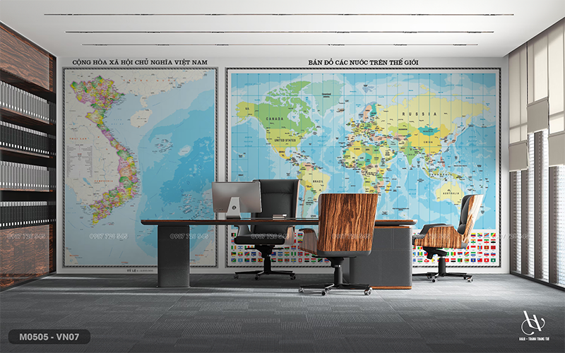  Tranh Dán Tường Bản Đồ 8D 16D - VNTG 