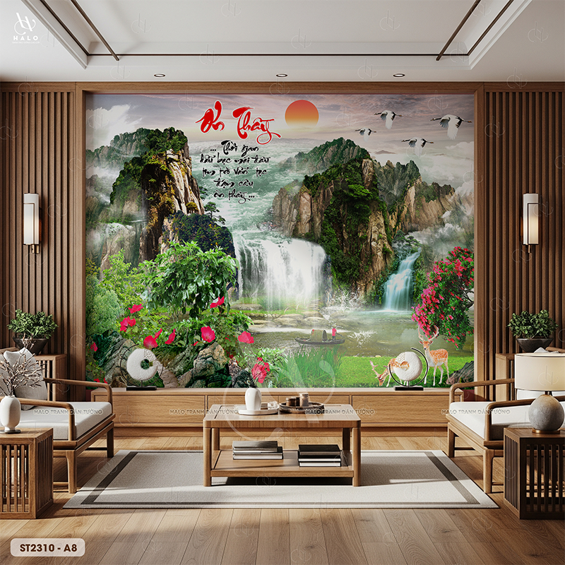  Tranh Dán Tường Sơn Thủy 8D 16D - ST2310 