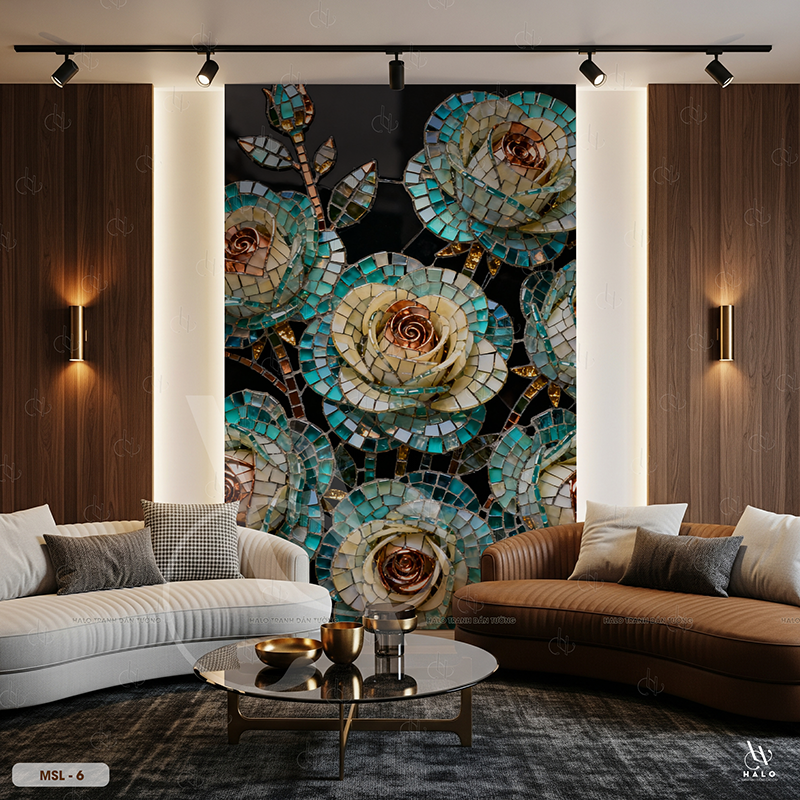  Tranh Dán Tường Hoa Mosalic 8D 16D - MSL 