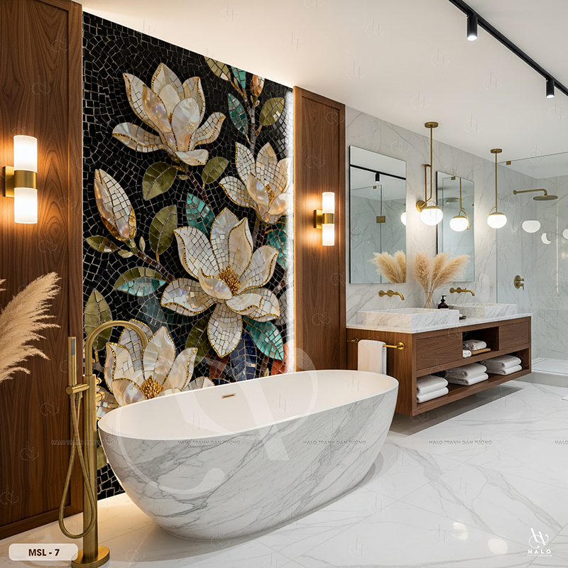  Tranh Dán Tường Hoa Mosalic 8D 16D - MSL 