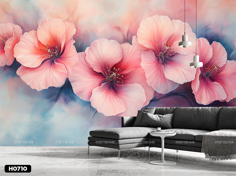  Tranh Dán Tường  Hoa 8D 16D - H0710 
