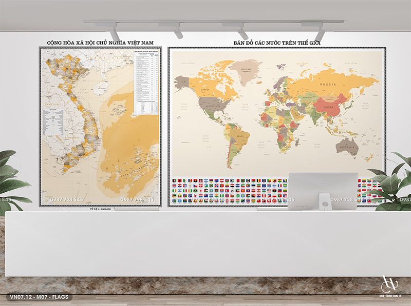  Tranh Dán Tường Bản Đồ 8D 16D - VNTG 