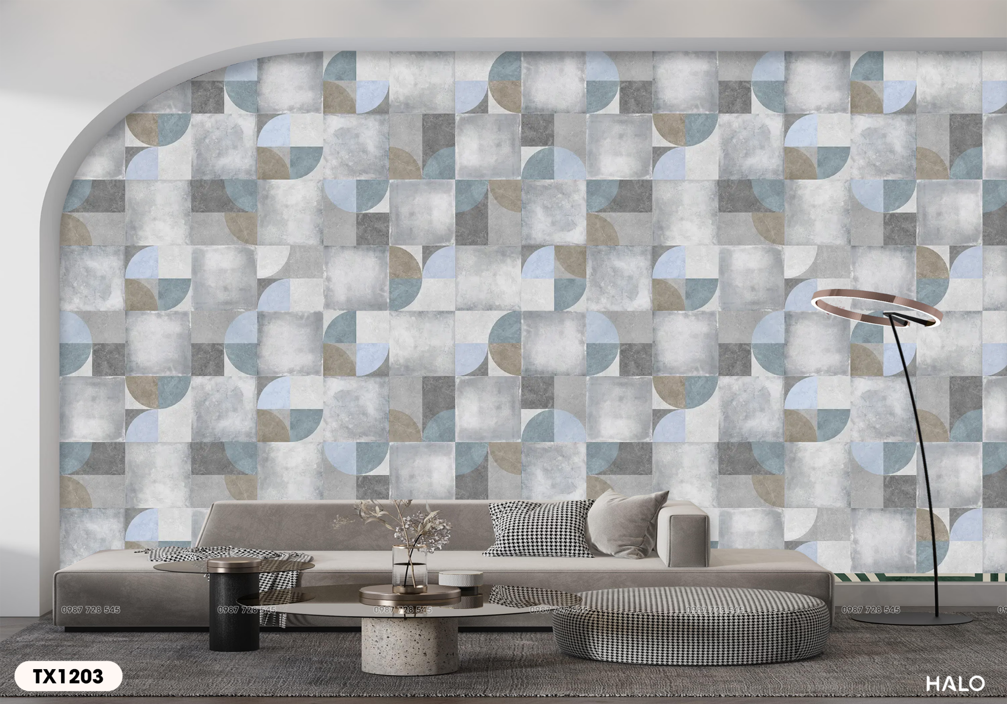  Tranh Dán Tường Sắc Màu Tối Giản 8D 16D - TX1203 