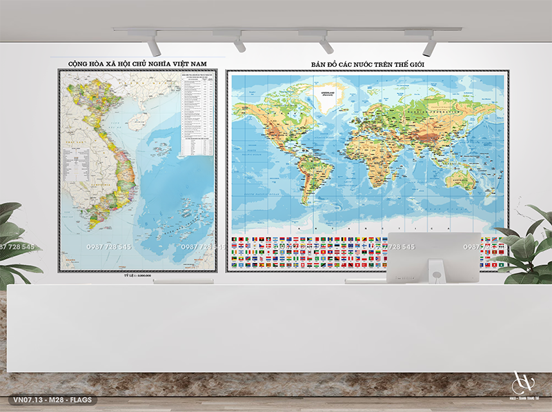  Tranh Dán Tường Bản Đồ 8D 16D - VNTG 