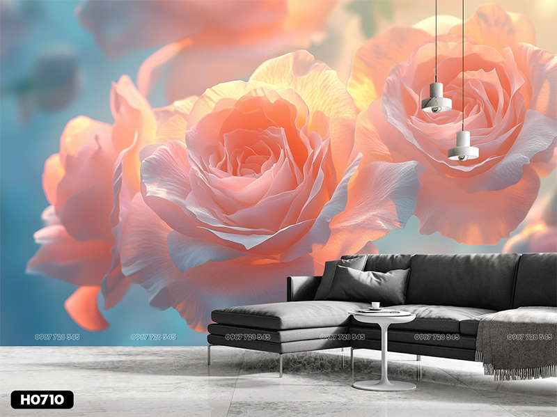  Tranh Dán Tường  Hoa 8D 16D - H0710 