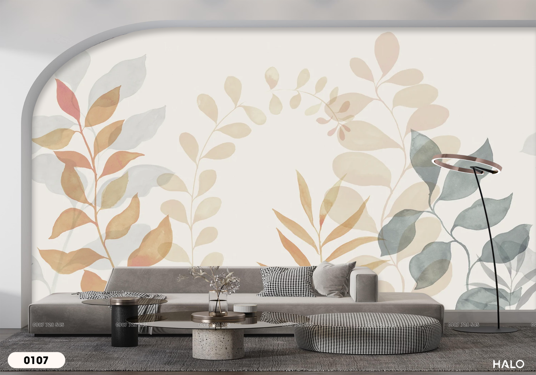  Tranh Dán Tường Sắc Màu Tối Giản 8D 16D - 0107 