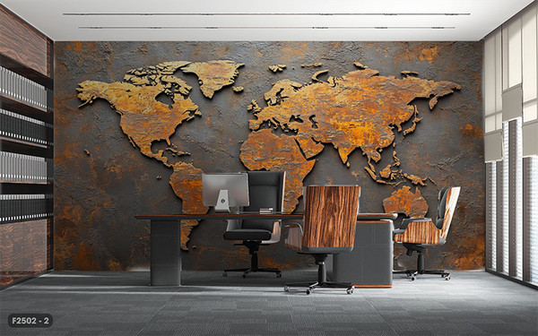  Tranh Dán Tường Bản Đồ 8D 16D - F2502 