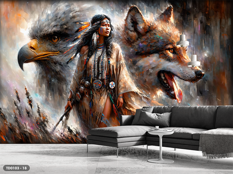  Tranh Dán Tường Thổ Dân 8D 16D - TD0103 