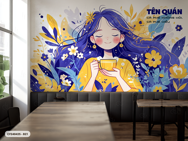  Tranh Dán Tường Cà Phê  8D 16D - CF240425-B 