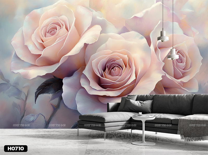  Tranh Dán Tường  Hoa 8D 16D - H0710 