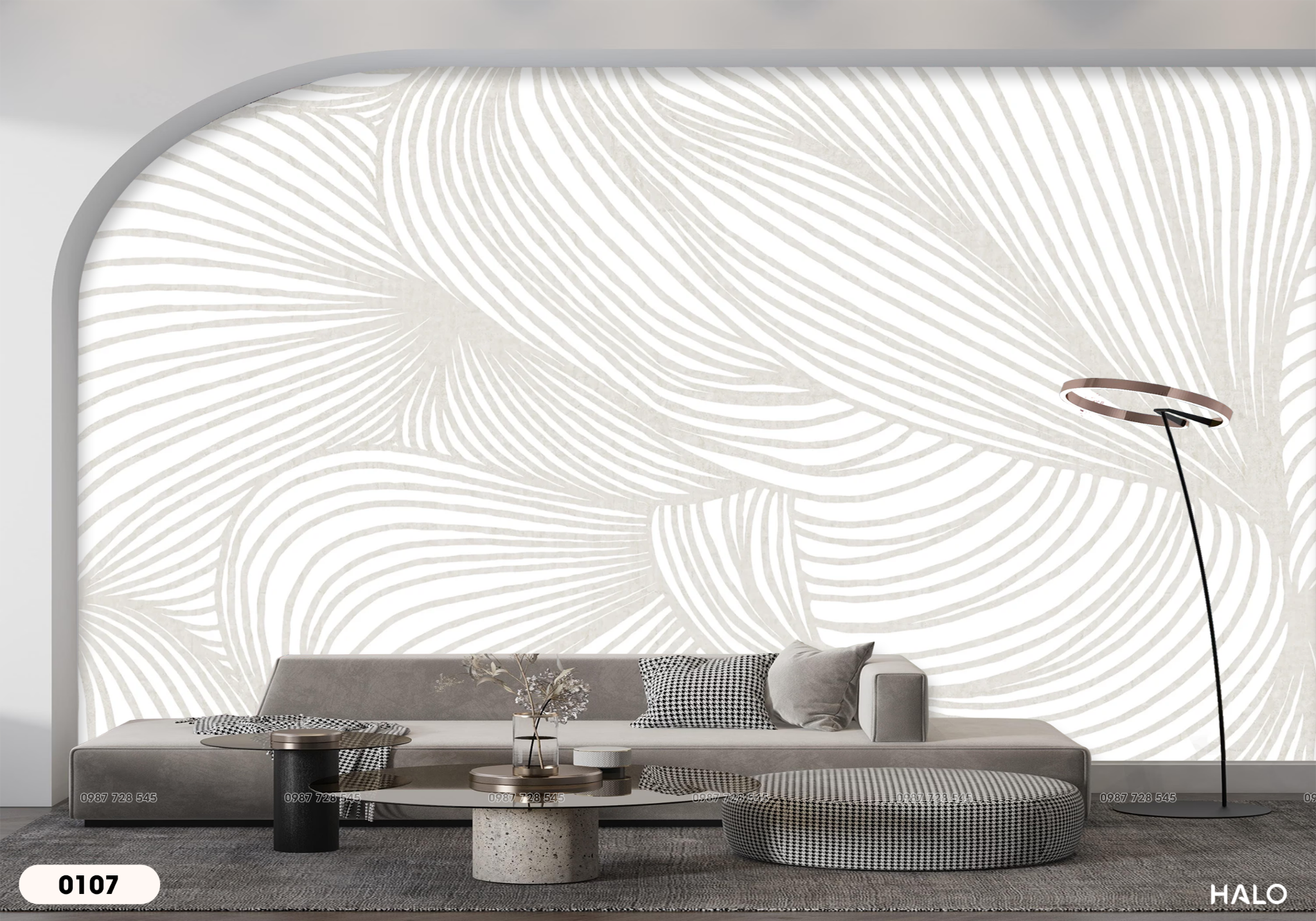  Tranh Dán Tường Sắc Màu Tối Giản 8D 16D - 0107 