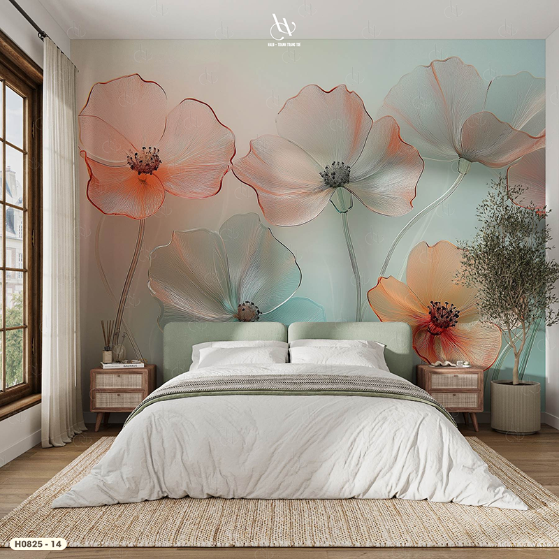  Tranh Dán Tường Hoa 8D 16D - H0825 