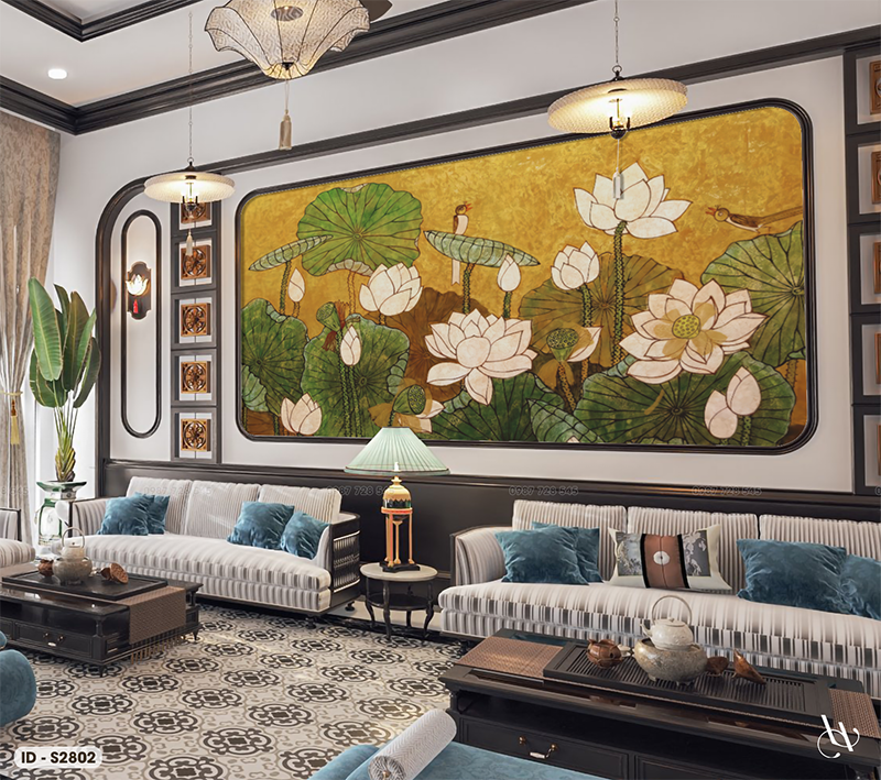  Tranh Dán Tường Hoa Sen 8D 16D - S2802 