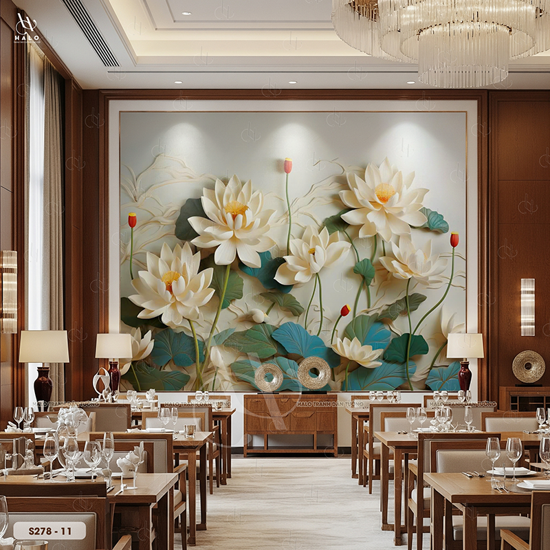  Tranh Dán Tường Hoa Sen 8D 16D - S278 