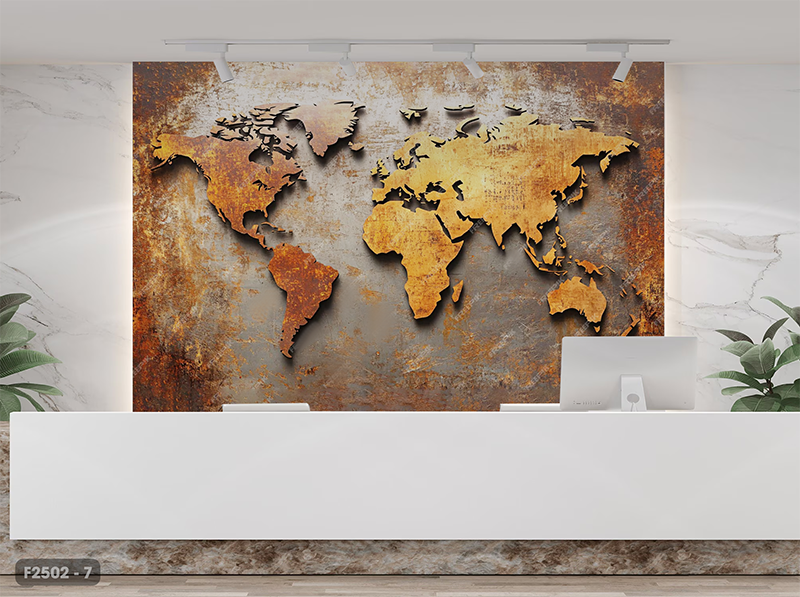  Tranh Dán Tường Bản Đồ 8D 16D - F2502 