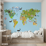  Tranh Dán Tường Bản Đồ Động Vật Thế Giới 8D 16D - MK278 