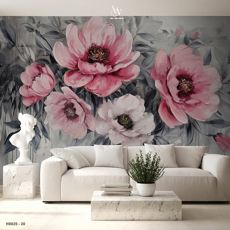  Tranh Dán Tường Hoa 8D 16D - H0825 