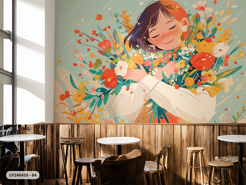  Tranh Dán Tường Cà Phê  8D 16D - CF240425-B 