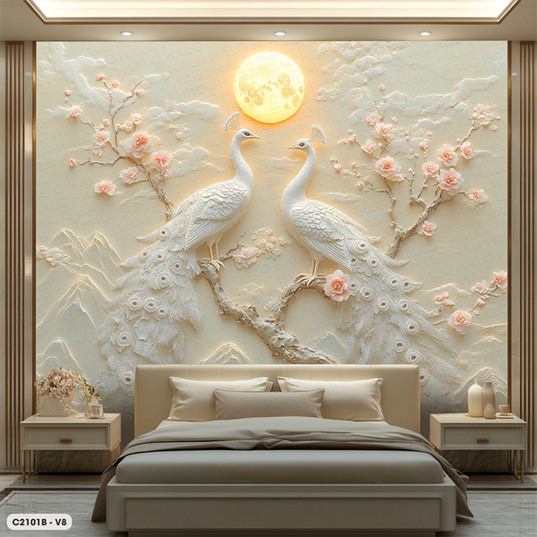  Tranh Dán Tường Hạnh Phúc Viên Mãn 8D 16D - C2101B 