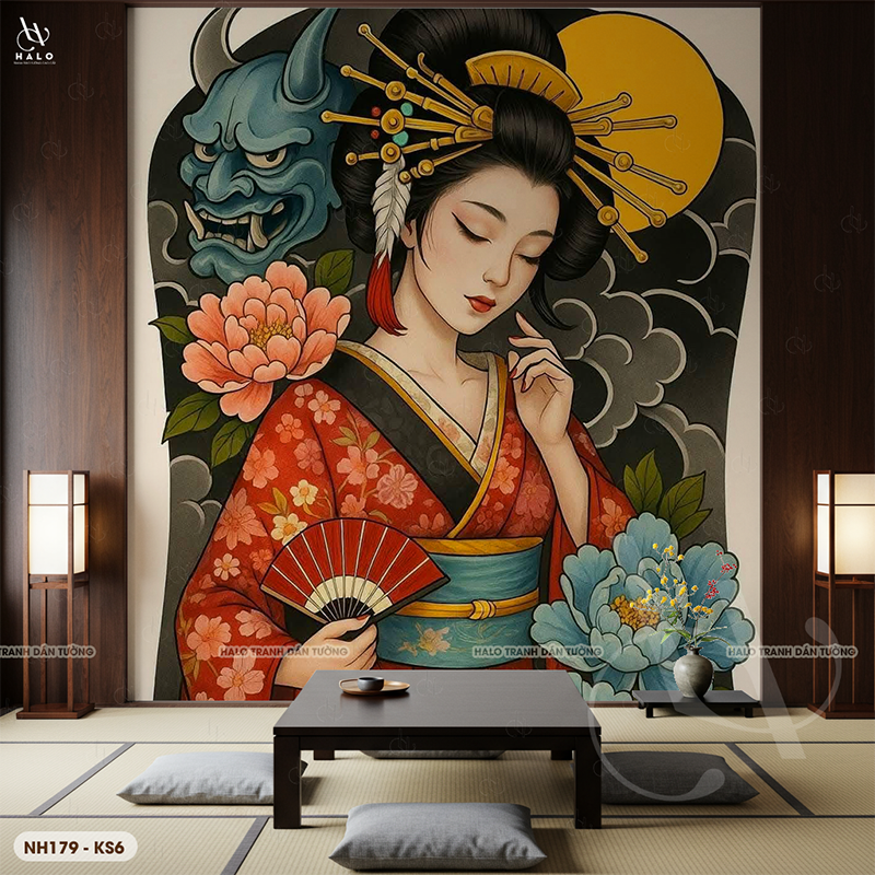  Tranh Dán Tường Nhà Hàng Nhật Bản Cổ Điển - NH179 