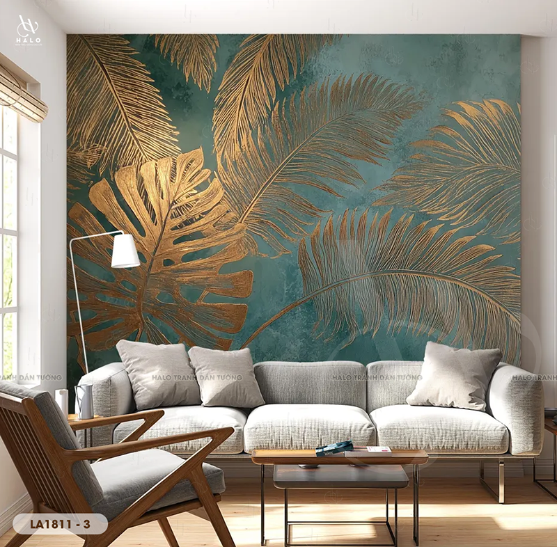  Tranh Dán Tường Lá Tối Giản - LA1811 