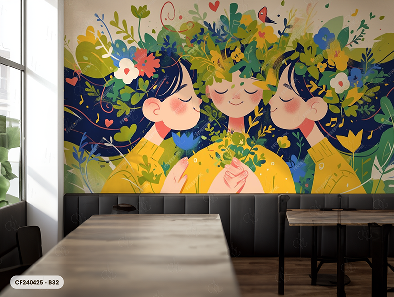  Tranh Dán Tường Cà Phê  8D 16D - CF240425-B 