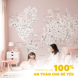  Tranh Dán Tường Bản Đồ Cho Trẻ 8D 16D - MK278 