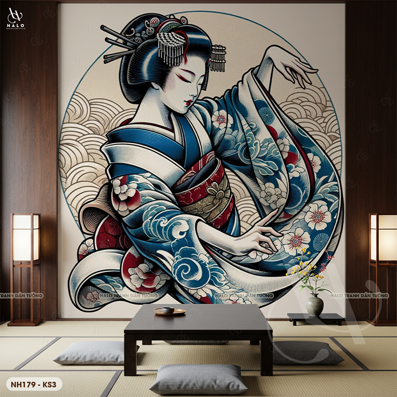  Tranh Dán Tường Nhà Hàng Nhật Bản Cổ Điển - NH179 