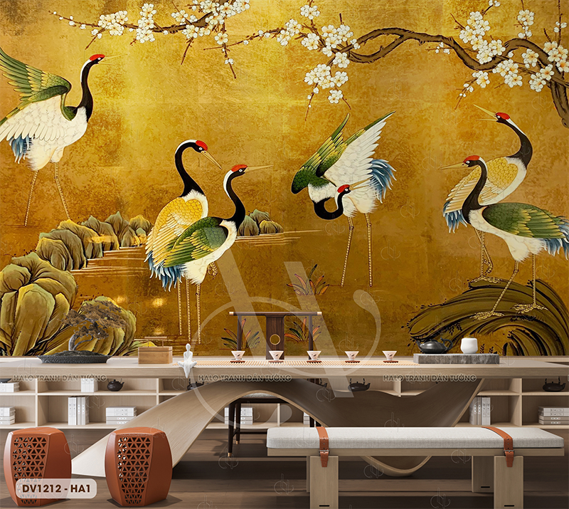  Tranh Dán Tường Hạc Nhật Bản - DV1212 