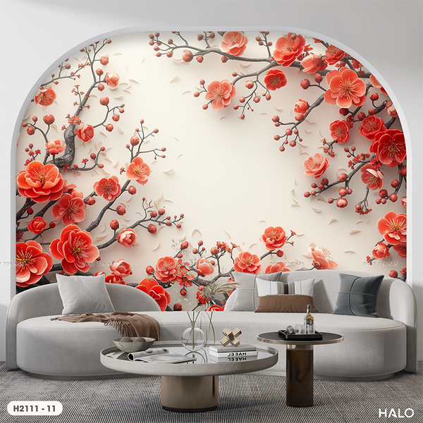  Tranh Dán Tường  Hoa 8D 16D - H211 