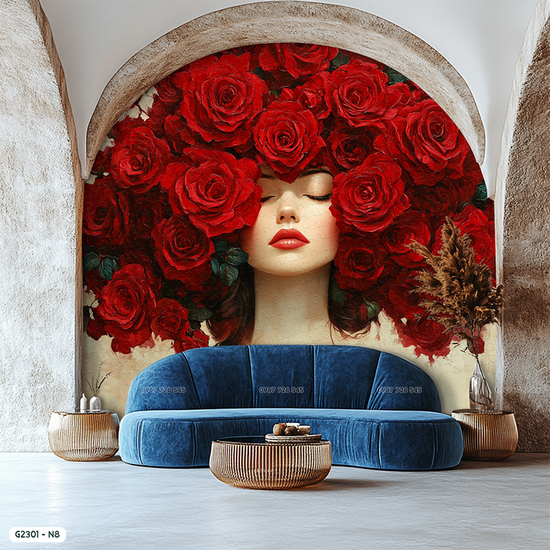  Tranh Dán Tường Vẻ Đẹp Kiêu Sa 8D 16D - G2301 