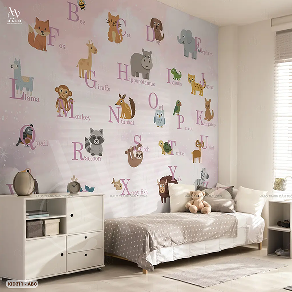  Tranh Dán Tường Bảng Chữ Cái Trẻ Em 8D 16D - KID311 