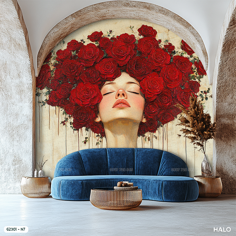  Tranh Dán Tường Vẻ Đẹp Kiêu Sa 8D 16D - G2301 