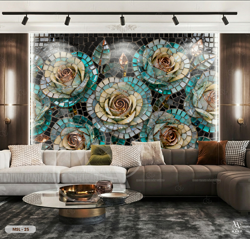  Tranh Dán Tường Hoa Mosalic 8D 16D - MSL 
